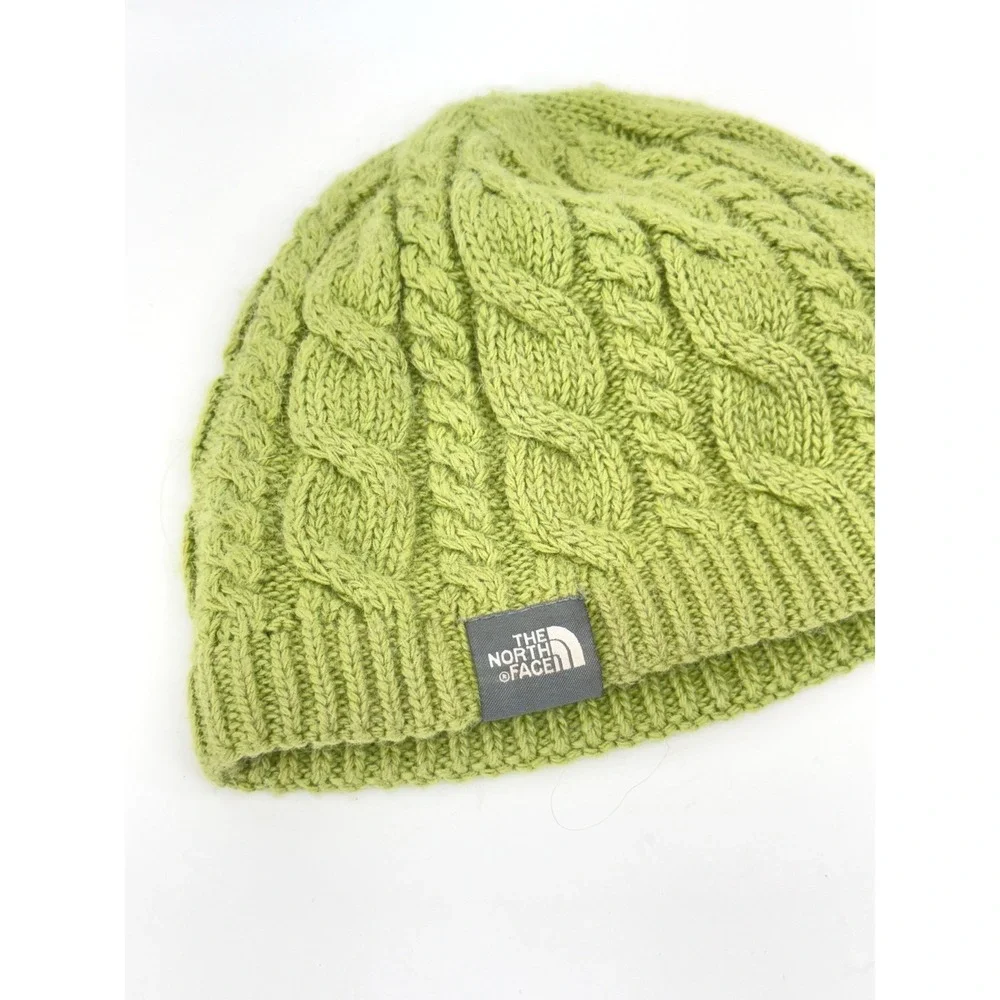 The North Face Cable Knit Beanie Wool Unisex One Size Green